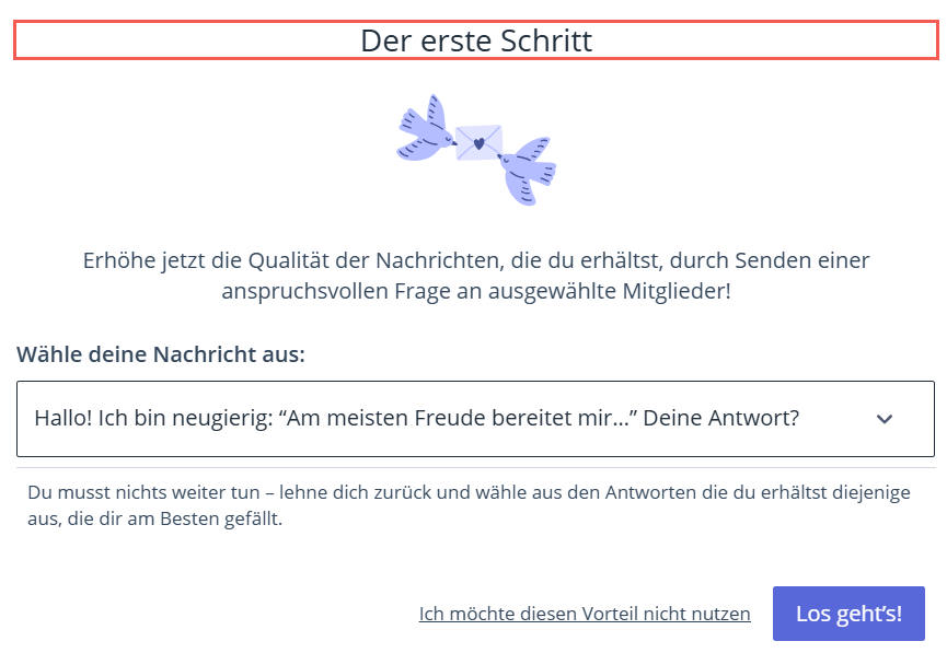 Zusammen Der erste Schritt